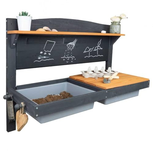 Meppi Cuisine boueuse murale en bois pour terrasse et jardin - Cuisine d'extérieur pour enfants