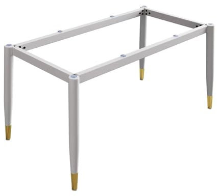 Moderner Schreibtischfuß mit Metall-Möbelbeinen, Tischgestell für Küche, Esstisch, Marmor/Glas/Holz, 90 cm x 45 cm x 72 cm, Weißgold-Finish, inklusive Saugnapf und Schraube