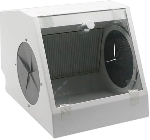 Bench Top Portable Sand Blaster Cabinet Kit, Modular Blast Cabinet with 5500K LED Light Source, Dental Laboratory Dust Collection Box, Tempered Glass Viewing Window, for Rust Grime Paint Removing, Han