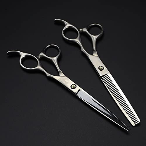 AYCDL Friseurschere, Haarschneideschere, 6,5 Zoll, Professionelle Japanische 440C-Stahlschere, Matte Haarschere, Zum Schneiden Von Friseurhaaren, Zum Effilierscheren, Friseursc,Satz-Q