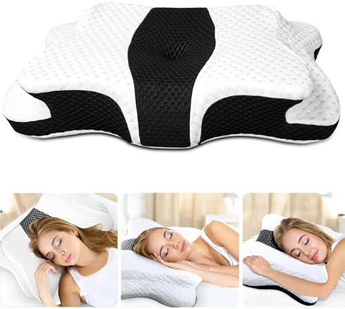 CHxxy Memory Foam Pillows, Cervical Pillow for Neck & Shoulder Pain Relief