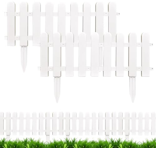 Gartenzaun Steckzaun 2pcs Kleiner Zaun für Beet 50cm Breit x20cm/30cm Höhe Plastik Zaun zum Stecken, UV-Schutz und Wetterfest, ideal Zaunelemente für Garten (A 50cmx20cm)
