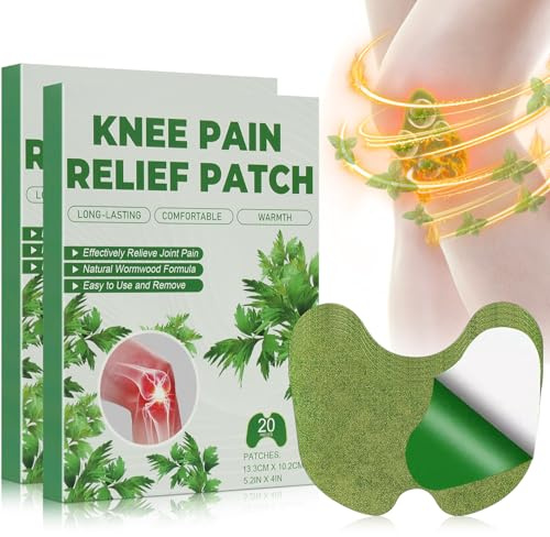 40PCS Knee Pain Relief Patches, Natural Herbal Pain Relief Patches with Heat for Knee, Back, Neck,Shoulder Inflammation and Muscle Soreness Relief