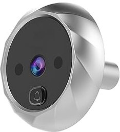 WATIIFUFU Spioncino Digitale Per Porta Intelligente Grandangolare 90° Videocamera Occhio Di Gatto Argento Senza Batteria Standby Fino a 120 Giorni Memoria Integrata Per Sicurezza 24 Ore