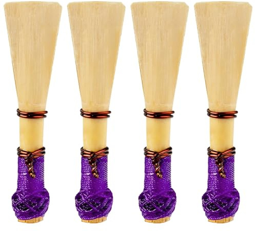 Fagott Set, Medium Soft Natural, Wrap mit schwarzer Bindung, Flat Mouth Design, 4 Stück für Holzblasinstrumentspieler