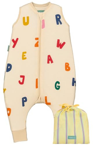 molis&co - Baby Schlafsack mit Füßen - Ideal für Frühling und Herbst - Babyschlafsack mit Füßen 1 tog - Leicht gepolstert - 100% Baumwolle (Oeko-TEX 100), Premium Qualität - ABC (120 cm)