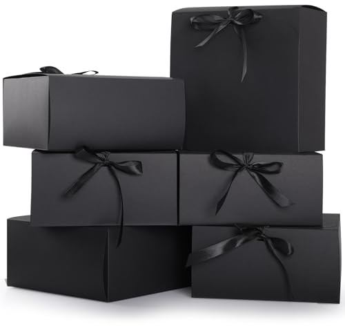 10 Stück Geschenkbox,GeeRic Verpackungswelt Geschenk-Box mit Deckel 20 * 20 * 10CM mit Geschenkband für Gebäck, Muffins, Macarons, Keksbox