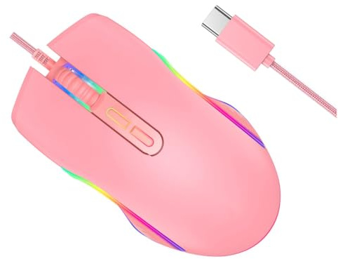 Toddmomy Souris Filaire USB-c avec Éclairage RGB Réglable Ergonomique et Antidérapante Souris pour Ordinateur Portable et Gaming avec Dpi Multiple