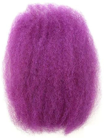 Utilisation quotidienne Cheveux humains Afro Kinkys en vrac for tressage, 50 g/paquet, extensions de cheveux humains en vrac for Microlocs(PURPLE,14inch)