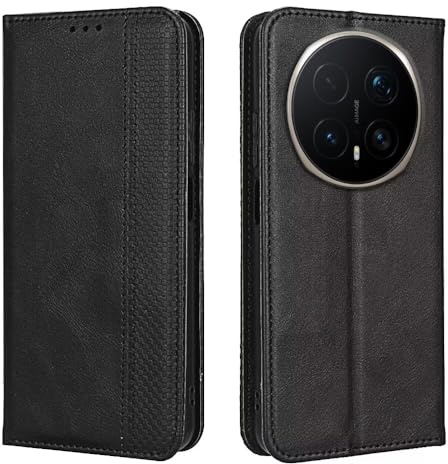EASSGU Handyhülle für Honor Magic8 Pro 5G (6.71 Inches) Flip Folio PU Leder Magnetschalter Schutzhülle, [3 Kartenfach] [1 Wallet] Stand Case - Schwarz