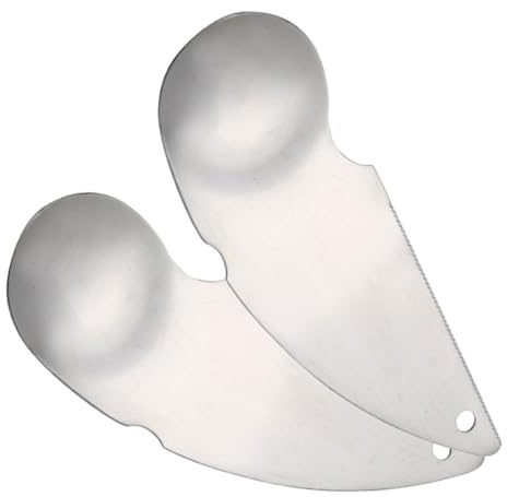 CHILDWEET 2 Pezzi Cucchiaio Kiwi in Acciaio Resistente con Lama Seghettata e Cucchiaio per Sbucciare e Intagliare Avocado Pesche e Frutta Mista Utensile da Cucina Pratico e Durevole