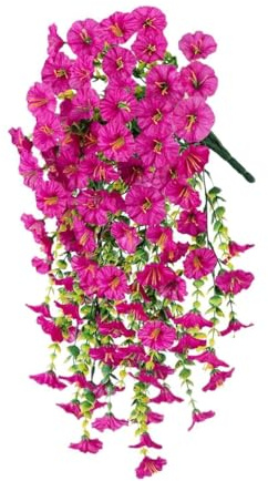 Ghirlanda di fiori artificiali da appendere per tutte le stagioni, non appassisce mai, primaverile, a goccia, festone per anniversario, decorazione verde (viola rosso)
