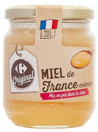 CARREFOUR ORIGINAL - Miel Crémeux Français, Douceur Naturelle Onctueuse, Pot 375g - Lot De 3