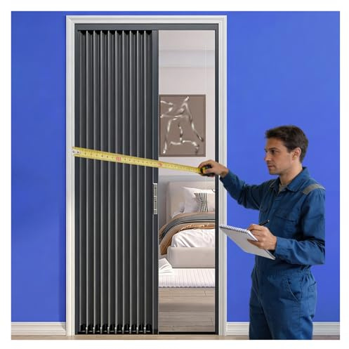 Falttür Falttüren 80 100 120 180 193 195 202 205 210 220 cm Höhe Falttüren Nach Maß, Falttür Komplettset Raumspartür Mit Rahmen/Schloss Für Küche/Dusche
