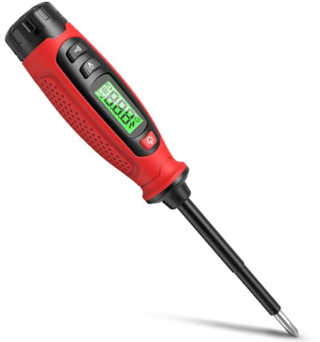 2 in 1 Voltage Tester Screwdriver with Non-Contact Detection, LCD Display | Phillips Head, LCD Display, Continuity Test for Outlet Circuit, 3-500V AC Contact Voltage Measurement, Electric Tester Pen