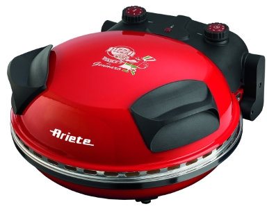 Ariete 905 Pizza Party da Gennaro Forno Pizza, Pietra Refrattaria Diametro 33 cm, 1200 W, Timer 30', Rosso