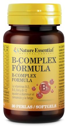 Nature Essential - B-complex Fórmula 500 mg - 30 Perlas - a Base de Vitaminas B, C, E y Biotina - Contribuye en el Idóneo Funcionamiento del Organismo