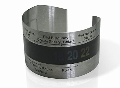 Vin Bouquet FIC 009 - Termometro Analogico para Botellas, Negro y Plateado, 16.4 x 8.4 x 7 cm