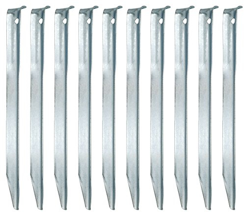 AMANKA 10 XL Stahl Zelt-Heringe V-Profil 230x23mm stabile Zeltnägel Sand-Boden Camping Set Erdnägel leicht lang verzinkt