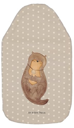 Mr. & Mrs. Panda Wärmflasche Otter Muschel - Geschenk, Körnerkissen, Wärmflaschenbezug, Wärmflasche mit Bezug, Wärmekissen, Fischotter, Otterliebe,