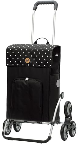 ANDERSEN Einkaufstrolley - Treppensteiger Royal Shopper Malit schwarz 49 L Einkaufswagen,langlebig,Thermo, Aluminium, klappbar, Räder abnehmbar, ...