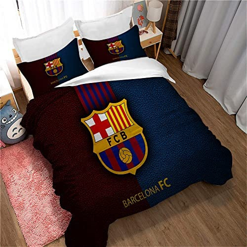 CHAOSE-ESB Juego De Funda Nórdica para Niños y Niñas - Equipo De Fútbol De Dibujos Animados FC Barcelona - Ropa De Cama Textil para El Hogar (patrón 05, 220x240cm - Cama de 150/160)