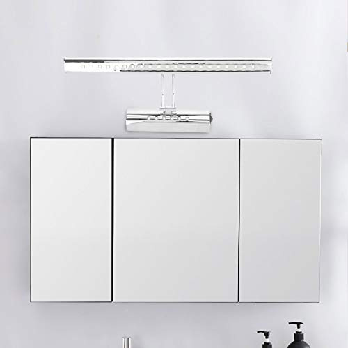 Haofy LED Wandleuchte Badezimmerbeleuchtung, Edelstahl Waschtischleuchte, 1,97 Zoll 5W Waschtischleuchten, Wasserdichter Antibeschlag Schminkspiegel Frontlicht Weiß