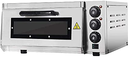 Commercial Electric Pizza Oven 2000W Single Deck Commercial Baking Fire Stone UK in Stock,Temperature:50~350 ℃,for 1X16 Pizza Aesthetic and practical