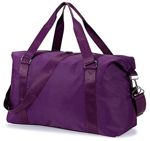 HAWEE Unisex Bolsa de Viaje Grande Bolsa de Deporte Impermeable Bolsa Gimnasio Mujer Ligero Bolsa de Equipaje de Mano Hombre Plegable Duffel Bag con Bolsillo Húmedo para Fin de Semana Fitness Natación