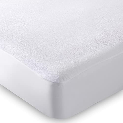 Charms Trend Waterproof Mattress Protector Single 100% Cotton Terry Towel - Mattress Topper - Ultra Soft, Anti-Allergy & Breathable Mattress Cover Machine Washable - Single (90x190+30cm)