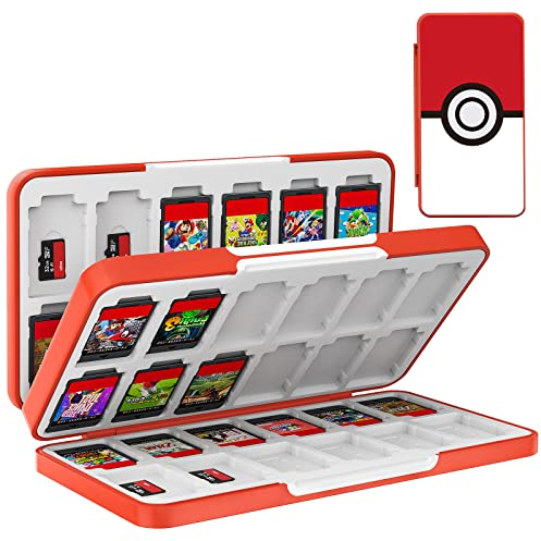 TiMOVO Game Card Case for Nintendo Switch 2/Switch OLED/lite, Compact & Portable Storage Holder Cartridge with 48 Game Card Slots and 24 Micro SD Cards Slots, Circle
