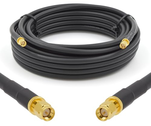 RANGEFUL SMA Maschio a SMA Maschio Cavo coassiale 20m 50ohm 5D-FB Ø7,5mm prolunga 20 metri a bassissima perdita per LTE Antenna esterna 4G 5G Modem Amplificatore GSM Router WIFI Ripetitore cellulare