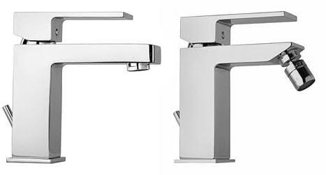 Kiamami Valentina - Paire de Robinets pour le Lavabo et Bidet de Salle de Bain finition Chromée