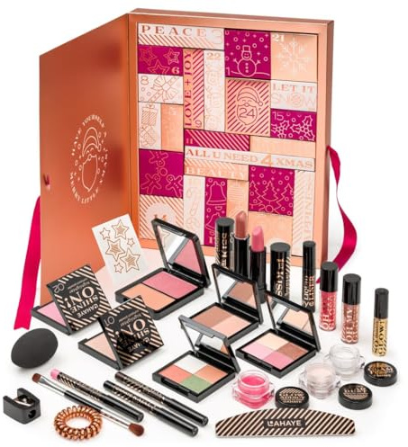 Beauty Adventskalender 2025 | Weihnachtskalender für Frauen, Teenager | All you Need - 24 hochwertige und einzeln verpackte Makeup und Kosmetik, Überraschungen für Weihnachten, Geschenkset, LAHAYE