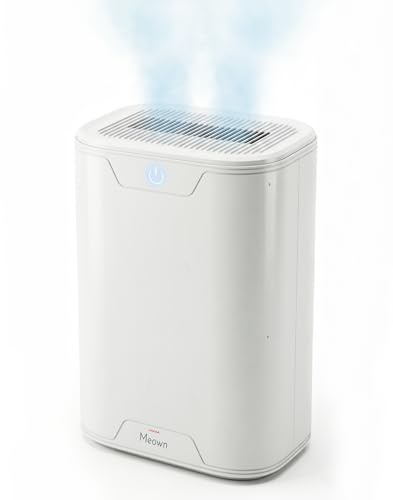 Meown 700ml Electric Dehumidifier, Quiet Portable Mini Damp Absorber with Auto Shut-Off, LED Indicator & Energy-Efficient Operation, Compact Moisture Remover for Bedroom, Bathroom, Caravan & Office