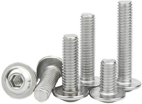SS304 Edelstahl Möbel Steck verbinder Schrauben Hex Flach kopf Allen Schrauben (50,M10 x 25mm)