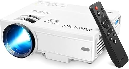 Mini Projector Portable video-projector,55000 Hours Multimedia Home Theater movie Projector,Compatible with TV Stick,Full HD 1080P HDMI,VGA,USB,AV,laptop,iphone,Android Smartphone