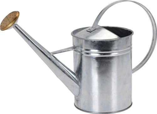 zeitzone Gießkanne aus Zink Metallgießkanne Vintage-Landhausstil Innen und Außen 1,9 L