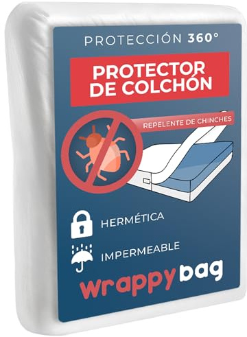 Wrappybag Coprimaterasso Antiacaro - Fodera Integrale Anti-Cimici & Anti-Acaro - Proteggi Materasso Impermeabile senza Trattamenti Chimici - per Materasso Matrimoniale 160 x 200 cm