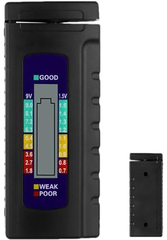 JINGLING Tester per batterie portatile, Tester per batterie piccole - Misuratore di monitoraggio 'elettricità a batteria | Controllo preciso del display LCD per batterie a bottone AA/AAA/9 V/1,5 V