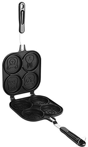Sartén para Panqueques de Doble Cara, 4 Tazas con Patrón de Animales de Dibujos Animados Sartén Antiadherente para Hamburguesas y Huevos Sartén Flapjack Sartén para Tortillas