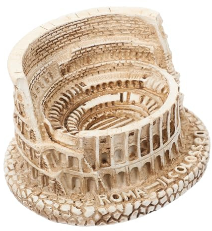 Alipis Statua Design Semplice in Resina Beige del Colosseo Antico Decorazione Artistica Unica per Arredamento Casa e Acquari
