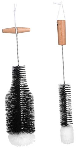 MAGICLULU Cepillo para Chimenea y Estufas de Leña 2 Piezas Mango de Madera y Alambre Resistente Limpiador Profundo para Chimenea y Kit de Limpieza para Estufas de Pellets