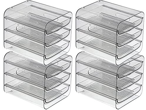 Plato de Frutas de Cocina, Plato de acompañamiento multifunción, apilable, Almacenamiento Libre, Cuenco para el hogar, Plato Preparado Multicapa, frutero (BA)