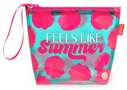 LEGAMI - Sac de plage pour femmes, pochette avec fermeture éclair et boucle latérale, pour maillot de bain et accessoires de plage, de plage, idéal pour les filles et les femmes, 20 x 16 cm