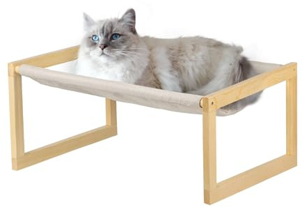 MUL-BOUTIQUE Katzenbett aus Holz, großes Katzensofa, 50 x 40 x 25 cm, abnehmbar, waschbar, weich und bequem