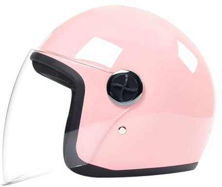 MSDXDKF Casque de Moto Ouvert pour Hommes Femmes - Demi Coque Casque Jet avec Visiere et Boucle à dégagement Rapide, Casques Jet de Scooter pour Vélo Croiseur Chopper Cyclomoteur,54-59CM,X