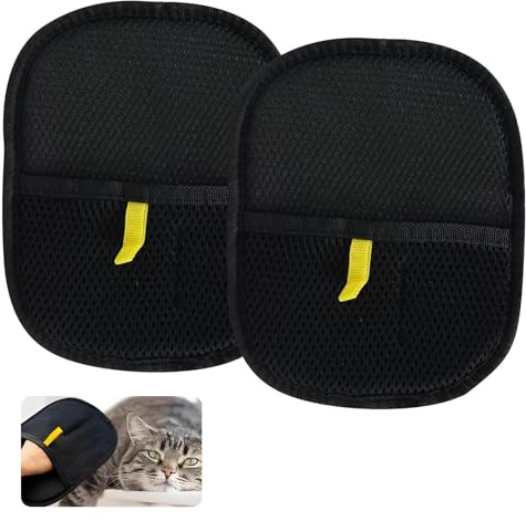 Eddrfy 2 PCS Gants de Toilettage pour Animaux, Gants de Nettoyage Statique Réutilisables 24×16 cm, Brosse Double Face pour Chat et Chien, Retire Poils sur Canapé, Vêtements, Lits, Tapis