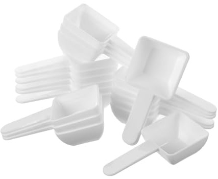 Misurino per Bucato in Plastico Bianco 40 Pezzi 15g | Formato Quadrato 9, 8x4, 6x2, 3cm, per Lavatrice e Uso Commerciale, Misura Precisa