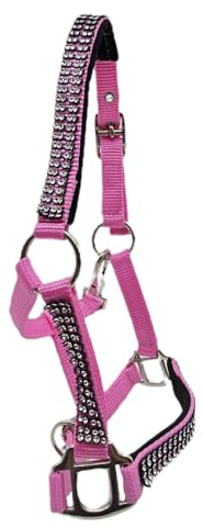 Tysons Breeches Halfter Glitzer Glitzerhalfter Nylon Rot Rosa Schwarz Minishetty Shetty Mini Pony Falabella Fohlenhalfter Fohlen (Rosa, Minishetty)